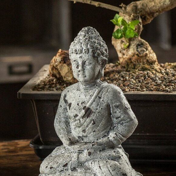 Cement Seated Buddha Statue | Tranquil Home & Garden Decor - Picture 6 of 6